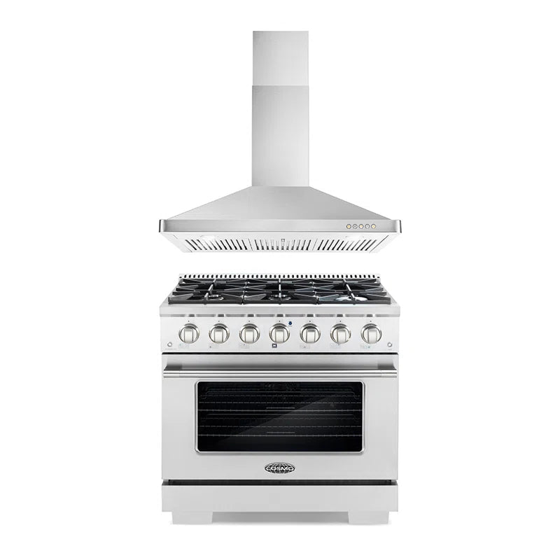 Cosmo 2-Piece Kitchen, 36″ Gas Range and 36″ Under Cabinet Range Hood - COS-2PKG-022