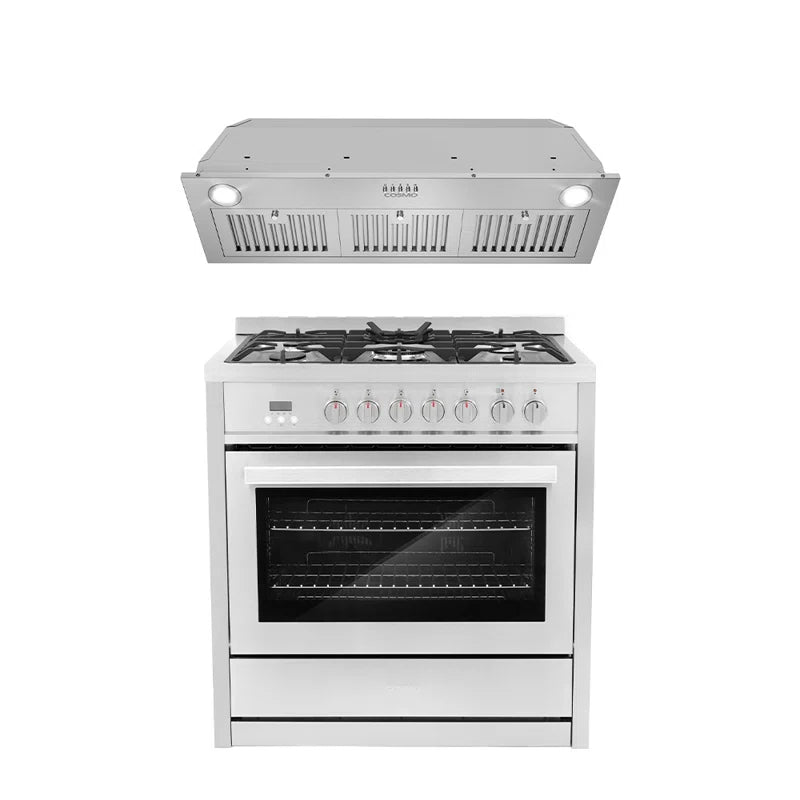 Cosmo 2-Piece Kitchen Package, 36″ Dual Fuel Range & Insert Range Hood - COS-2PKG-151