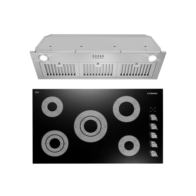 Cosmo 2-Piece Kitchen Package, 36″ Electric Cooktop & Insert Range Hood - COS-2PKG-156