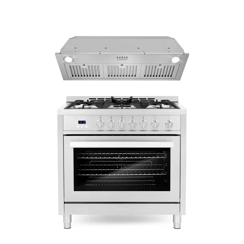 Cosmo 2-Piece Kitchen Package, 36″ Gas Range & Insert Range Hood - COS-2PKG-157