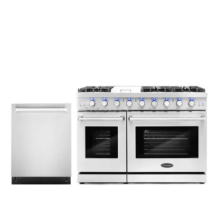 Cosmo 2-Piece Kitchen, 48″ Gas Range and 24″ Fully Integrated Dishwasher - COS-2PKG-008
