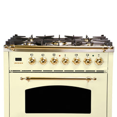Hallman 30 in. Single Oven Duel Fuel Italian Range, LP Gas, Brass Trim HDFR30BSLP