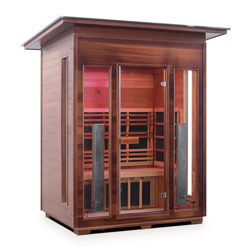 Enlighten Outdoor Infrared/Traditional Sauna - DIAMOND 3 Slope