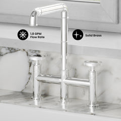 Swiss Madison Avallon Pro Widespread Kitchen Faucet with Side Sprayer SM-KF79 - The Home Selection