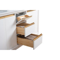 Vanity Art 60-Inch Bathroom Vanity: Double Sink, Ceramic Top, Soft-Closing Doors & Drawers, Solid Wood Frame - CVH60D