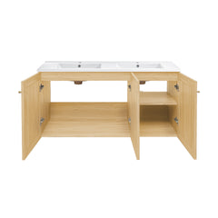 Swiss Madison Classe 48" Wall-Mounted Bathroom Vanity with Double Basin Sink Top - SM-BV2807