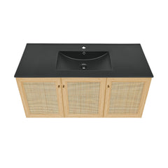 Swiss Madison Classe 48" Wall-Mounted Bathroom Vanity with Black Sink Top - SM-BV2807