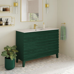 Swiss Madison Cascade 48" Freestanding Bathroom Vanity in Green Oak with Sink Top - SM-BV557GA