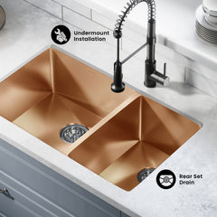 Swiss Madison Rivage 33" x 20" Dual Basin, Undermount Kitchen Sink - SM-KU725