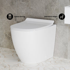 Swiss Madison St. Tropez Back to Wall Concealed Tank Toilet Bowl Bundle in Glossy White - SM-WK514-01C