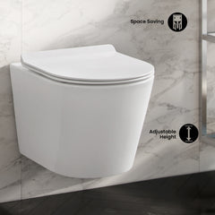 Swiss Madison Well Made Forever SM-WK465-01C - Calice Wall-Hung Round Toilet Bundle, Glossy White - SM-WK465-01C - The Home Selection