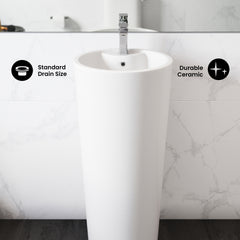 Swiss Madison Monaco Circular One-Piece Pedestal Sink - SM-PS307 - The Home Selection
