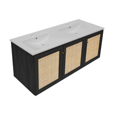 Swiss Madison Classe 48" Wall-Mounted Bathroom Vanity with Double Basin Sink Top - SM-BV2807