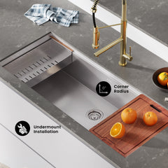Swiss Madison Rivage 45 x 19 Single Basin Undermount Kitchen Workstation Sink - SM-KU756 - The Home Selection