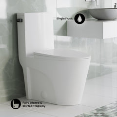 Swiss Madison St. Tropez One Piece Elongated Toilet Side Flush 1.28 gpf, Black Hardware - SM-1T253HB - The Home Selection