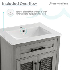 Swiss Madison Calice 24" Bathroom Vanity in Carbon Gray - SM-BV421