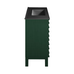 Swiss Madison Cascade 48" Freestanding Bathroom Vanity in Green Oak with Black Sink Top - SM-BV557GA-MB