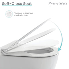 Swiss Madison Calice Wall-Hung Toilet Bundle 0.8/1.6 GPF Dual Flush in Glossy White - The Home Selection