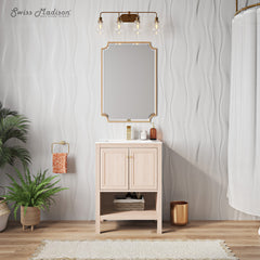 Swiss Madison Chateau 24" Freestanding Bathroom Vanity in White Oak with Sink Top - SM-BV0601WO