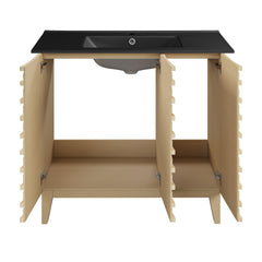 Swiss Madison Cascade 36 in. Bathroom Vanity With Black Ceramic Sink Top- SM-BV471B-C - The Home Selection