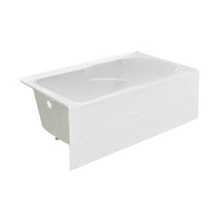 Swiss Madison Ivy 54 x 30 Left Drain Soaking Alcove Corner Apron Bathtub in Glossy White with Integrated Overflow, Drain Included - SM-AB0901GW