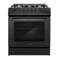 Cosmo Cosmo 30 in. Nebula Collection 5.0 cu. ft. Gas Range, 5 Burners, Rapid Convection Oven, Cast Iron Grates in Matte Black - COS-305AGC-BK