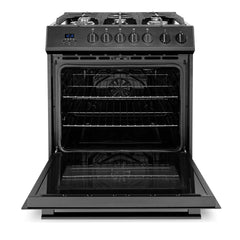 Cosmo Cosmo 30 in. Nebula Collection 5.0 cu. ft. Gas Range, 5 Burners, Rapid Convection Oven, Cast Iron Grates in Matte Black - COS-305AGC-BK