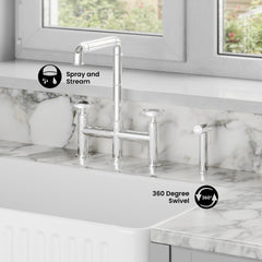 Swiss Madison Avallon Pro Widespread Kitchen Faucet with Side Sprayer SM-KF79 - The Home Selection