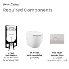 Swiss Madison St. Tropez Wall-Hung Elongated Toilet Bowl - SM-WT449 - The Home Selection