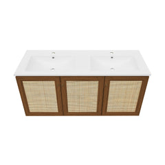 Swiss Madison Classe 48" Wall-Mounted Bathroom Vanity with Double Basin Sink Top - SM-BV2807