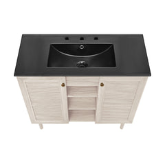 Swiss Madison Bron 36" Freestanding Bathroom Vanity with Black 3-Hole Widespread Sink Top - SM-BV6202