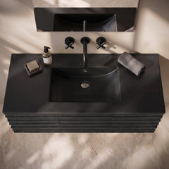 Swiss Madison 48" Zero Hole Vanity Sink Top in Matte Black - SM-VT0022MB
