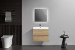 Laviva Aurora 30" Wall Hung Bathroom Vanity with White Acrylic Countertop - Gallery