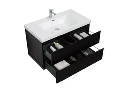 Laviva Aurora 36" Wall Hung Bathroom Vanity with White Acrylic Countertop - Gallery
