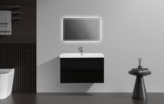 Laviva Aurora 36" Wall Hung Bathroom Vanity with White Acrylic Countertop - Gallery