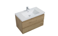 Laviva Aurora 36" Wall Hung Bathroom Vanity with White Acrylic Countertop - Gallery