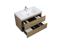 Laviva Aurora 36" Wall Hung Bathroom Vanity with White Acrylic Countertop - Gallery