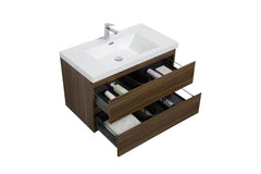 Laviva Aurora 36" Wall Hung Bathroom Vanity with White Acrylic Countertop - Gallery