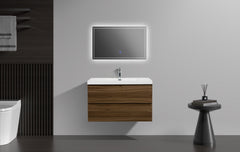 Laviva Aurora 36" Wall Hung Bathroom Vanity with White Acrylic Countertop - Gallery