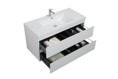 Laviva Aurora 42" Wall Hung Bathroom Vanity with White Acrylic Countertop - Gallery