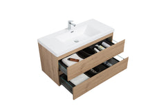 Laviva Aurora 42" Wall Hung Bathroom Vanity with White Acrylic Countertop - Gallery