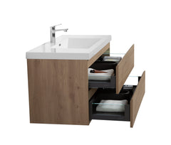 Laviva Aurora 42" Wall Hung Bathroom Vanity with White Acrylic Countertop - Gallery