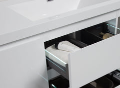 Laviva Aurora 60" Wall Hung Single Sink Bathroom Vanity with White Acrylic Countertop - Gallery