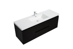 Laviva Aurora 60" Wall Hung Single Sink Bathroom Vanity with White Acrylic Countertop - Gallery