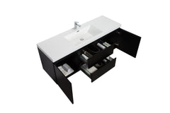 Laviva Aurora 60" Wall Hung Single Sink Bathroom Vanity with White Acrylic Countertop - Gallery