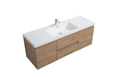 Laviva Aurora 60" Wall Hung Single Sink Bathroom Vanity with White Acrylic Countertop - Gallery