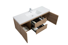 Laviva Aurora 60" Wall Hung Single Sink Bathroom Vanity with White Acrylic Countertop - Gallery