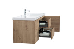 Laviva Aurora 60" Wall Hung Single Sink Bathroom Vanity with White Acrylic Countertop - Gallery