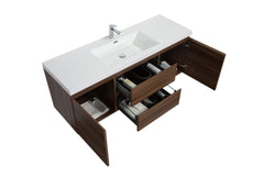 Laviva Aurora 60" Wall Hung Single Sink Bathroom Vanity with White Acrylic Countertop - Gallery