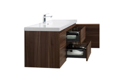 Laviva Aurora 60" Wall Hung Single Sink Bathroom Vanity with White Acrylic Countertop - Gallery
